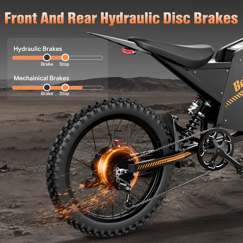 BOPZIN Q8 25" Off-Road E-Bike 3000W Motor 60V 35Ah Battery