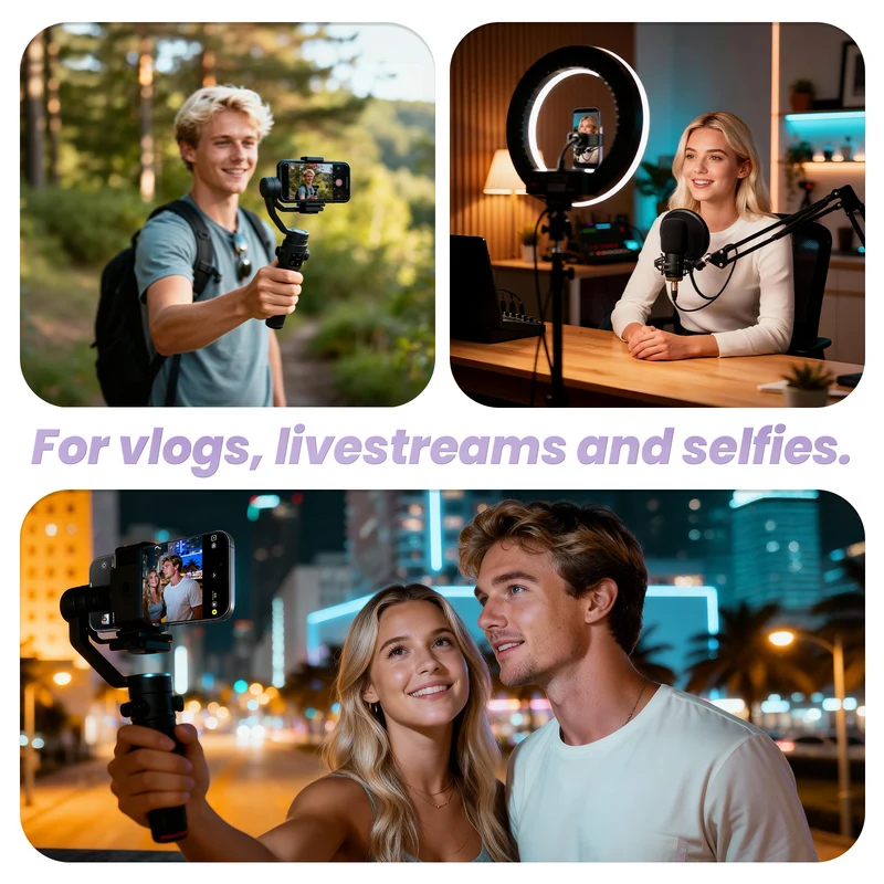 GEMMEE G100 Selfie Monitor with Stand 3000mAh Battery 3.97" Screen for iPhone/Android