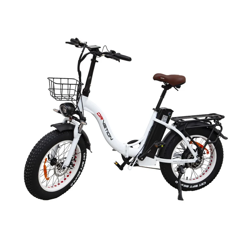 DRVETION CT20 20" Fat Tires Folding Electric Bike 750W Motor 48V 10Ah/15Ah/20Ah Battery（Hydraulic Brakes）
