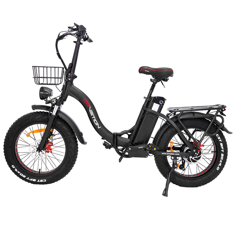 DRVETION CT20 20" Fat Tires Folding Electric Bike 750W Motor 48V 10Ah/15Ah/20Ah Battery（Hydraulic Brakes）