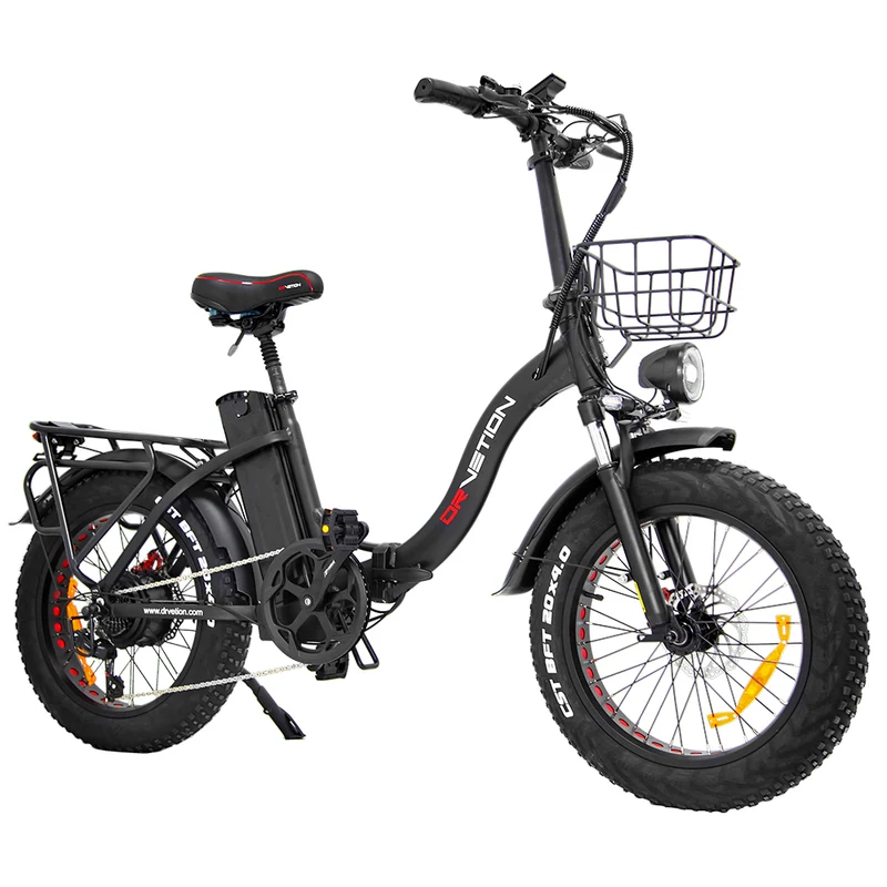DRVETION CT20 20" Fat Tires Folding Electric Bike 750W Motor 48V 10Ah/15Ah/20Ah Battery（Hydraulic Brakes）