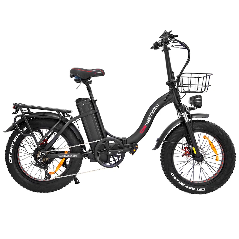 DRVETION CT20 20" Fat Tires Folding Electric Bike 750W Motor 48V 10Ah/15Ah/20Ah Battery（Hydraulic Brakes）