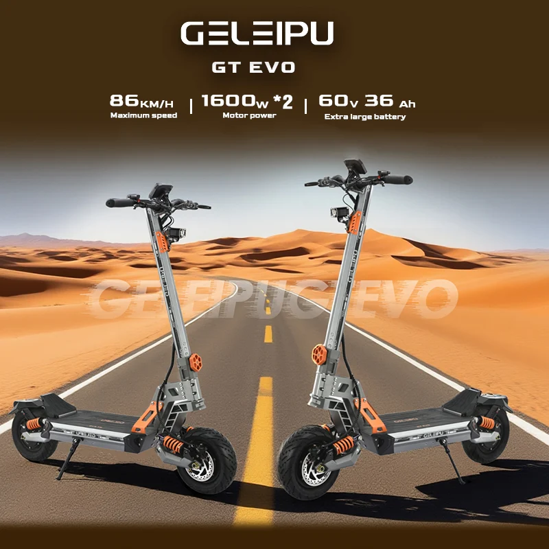 GELEIPU GTEVO 11" All-Terrain Electric Scooter 1600W*2 Dual Motors 60V 36Ah Battery