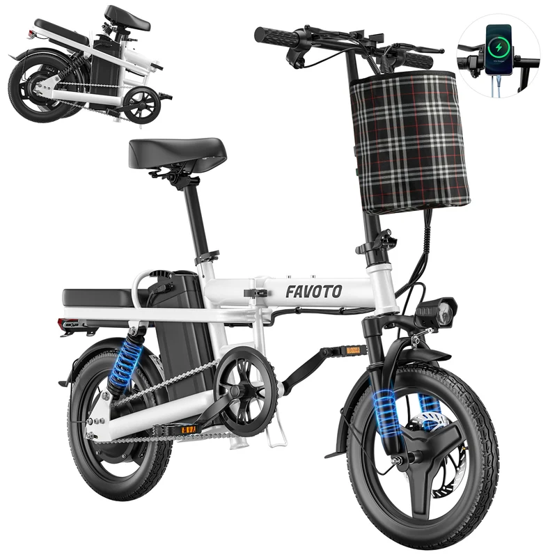 MEELOD Z9-1 14" Mini Folding Electric Bike 750W Peak Motor 48V 10.4Ah Battery