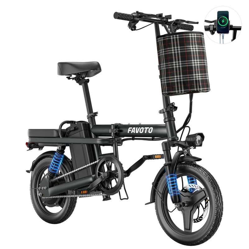 MEELOD Z9-1 14" Mini Folding Electric Bike 750W Peak Motor 48V 10.4Ah Battery