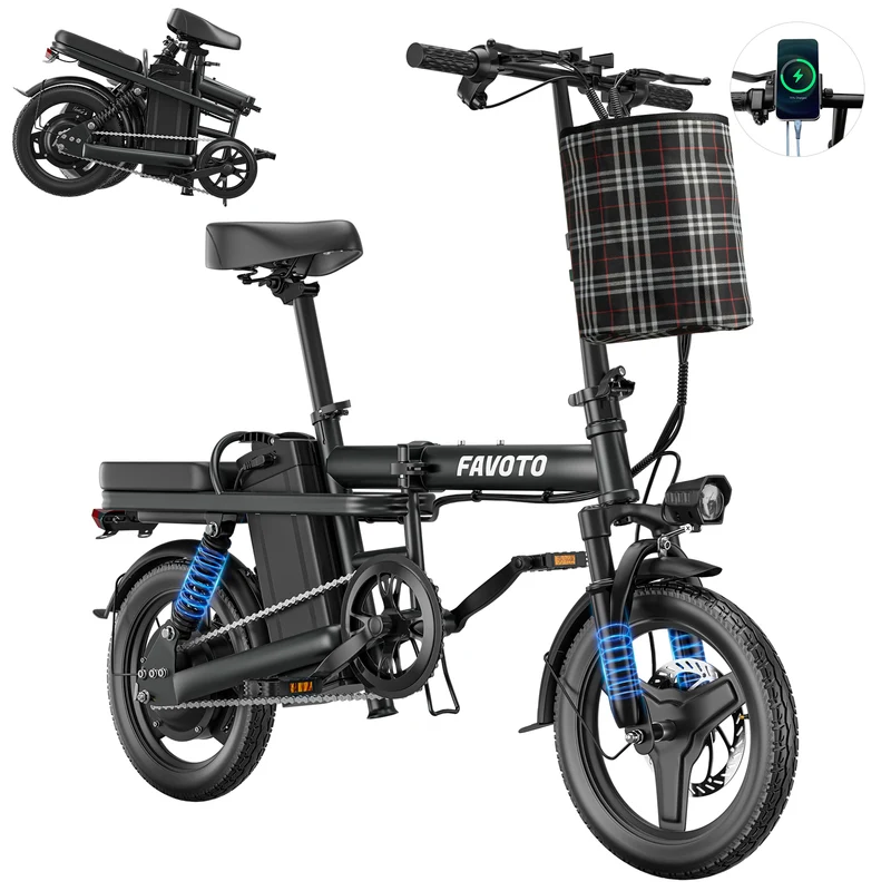 MEELOD Z9-1 14" Mini Folding Electric Bike 750W Peak Motor 48V 10.4Ah Battery