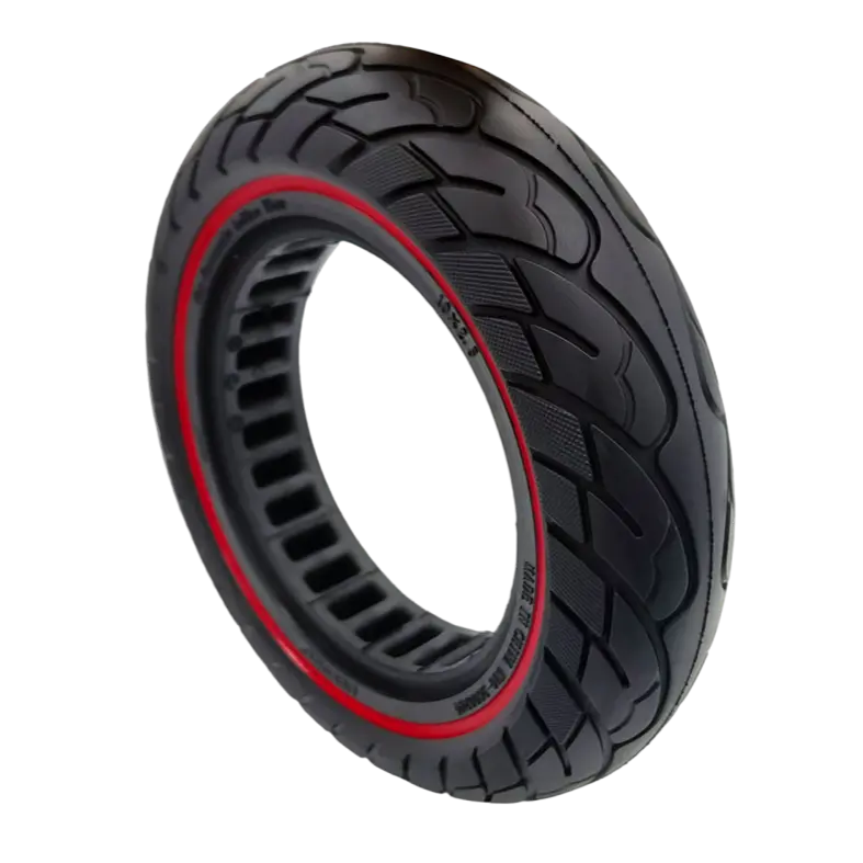 PNEUMATICO pieno gomma solida ruota 10 x 2.50" Linea rossa (cerchi 34mm o 44mm)