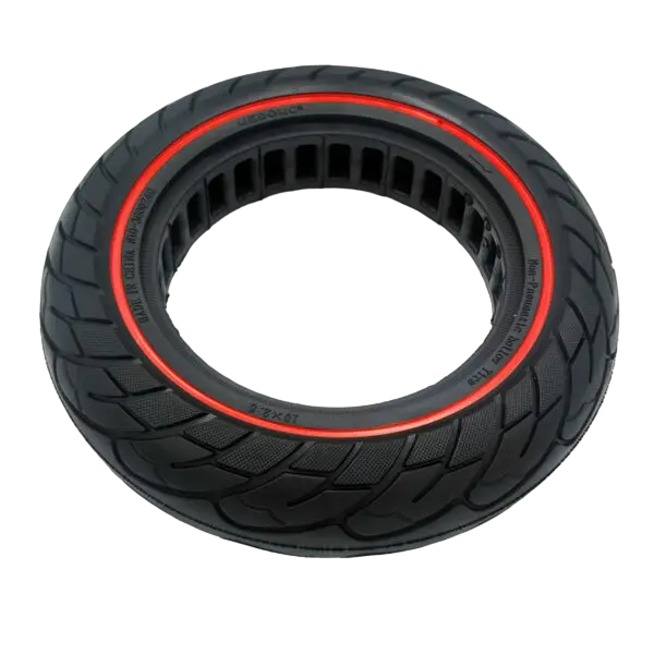 PNEUMATICO pieno gomma solida ruota 10 x 2.50" Linea rossa (cerchi 34mm o 44mm)