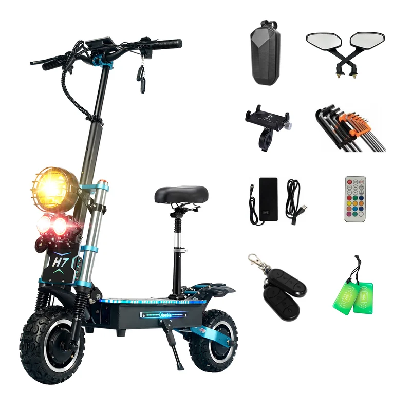GLEERIDE H7 11" Off-Road Electric Scooter 3000W*2 Dual Motor 60V 30Ah LG Battery