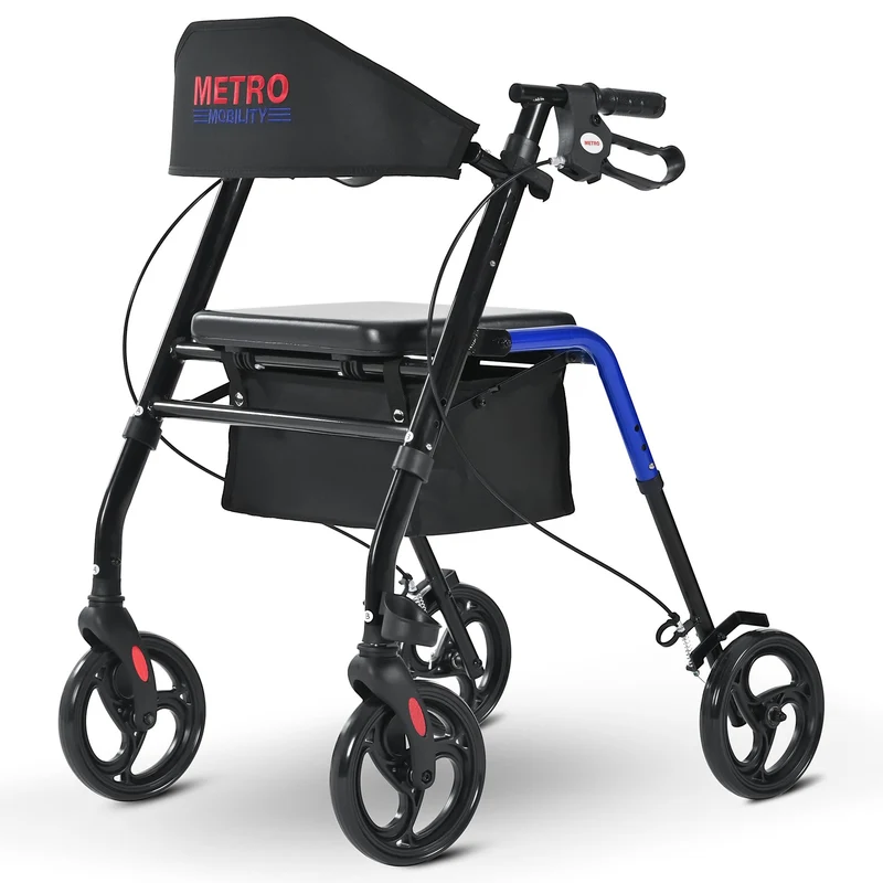 METRO MOBILITY M934-1 4-Wheel Rollator Walker with Seat & Basket