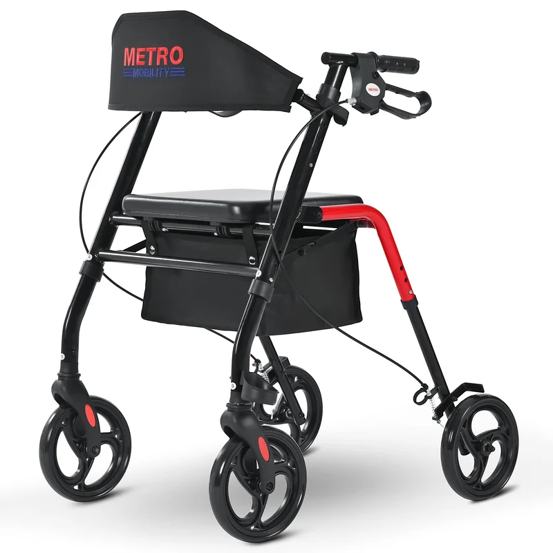 METRO MOBILITY M934-1 4-Wheel Rollator Walker with Seat & Basket