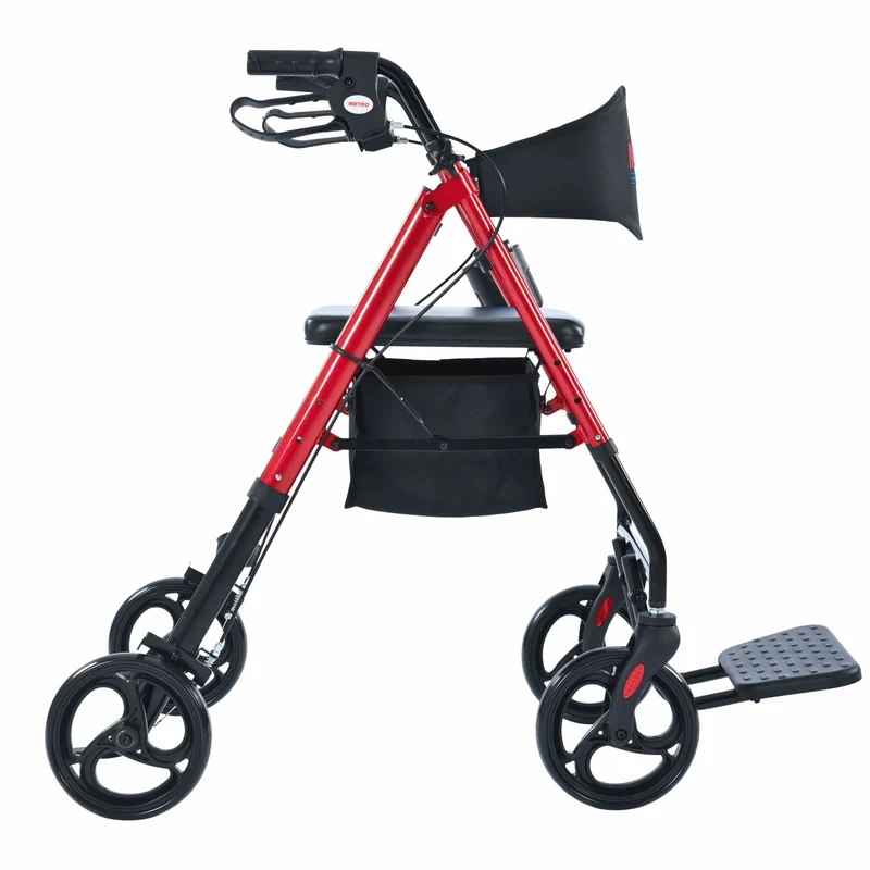 METRO MOBILITY M913P 4-Wheel Rollator Walker with Seat & Basket
