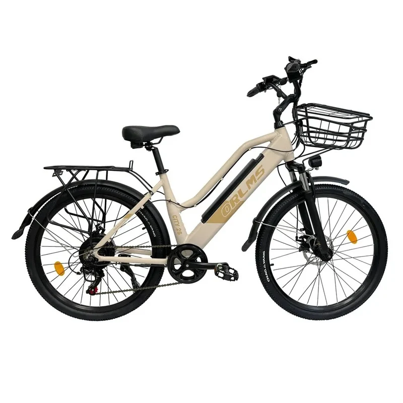 ORLMS CITY BIKE 26" Step-through E-Bike For Women 500W Motor 48V 15AH Battery