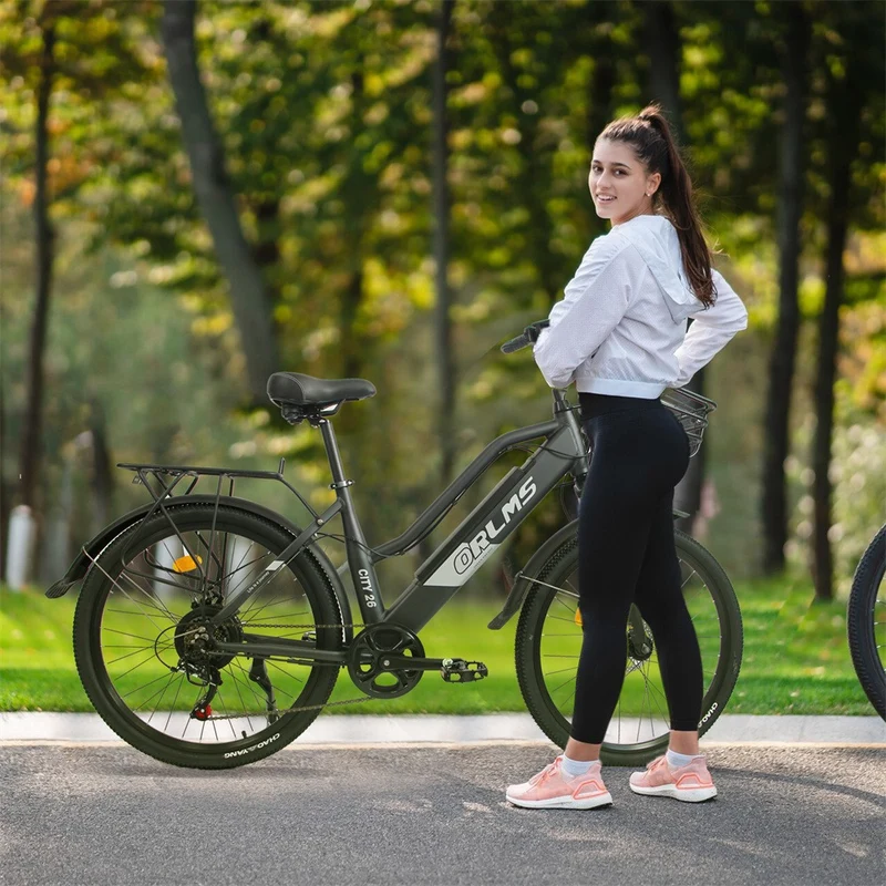 ORLMS CITY BIKE 26" Step-through E-Bike For Women 500W Motor 48V 15AH Battery