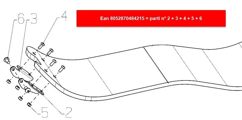 SUPPORTO POGGIAPIEDI IN PLASTICA (SX+DX) PARTE ANTERIORE PEDANA per monopattino elettrico DUCATI Scrambler CROSS-E