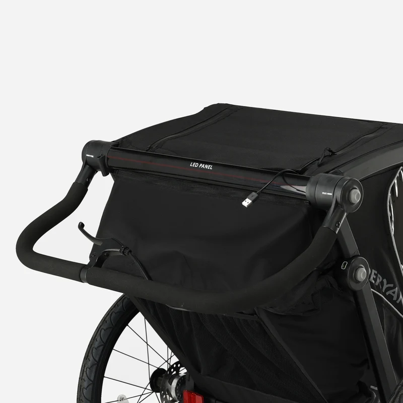 Rimorchio per biciclette di lusso V3 - 3 in 1 - Passeggino - Passeggino da corsa Nero