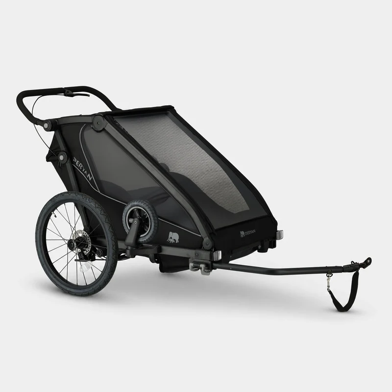 Rimorchio per biciclette di lusso V3 - 3 in 1 - Passeggino - Passeggino da corsa Nero