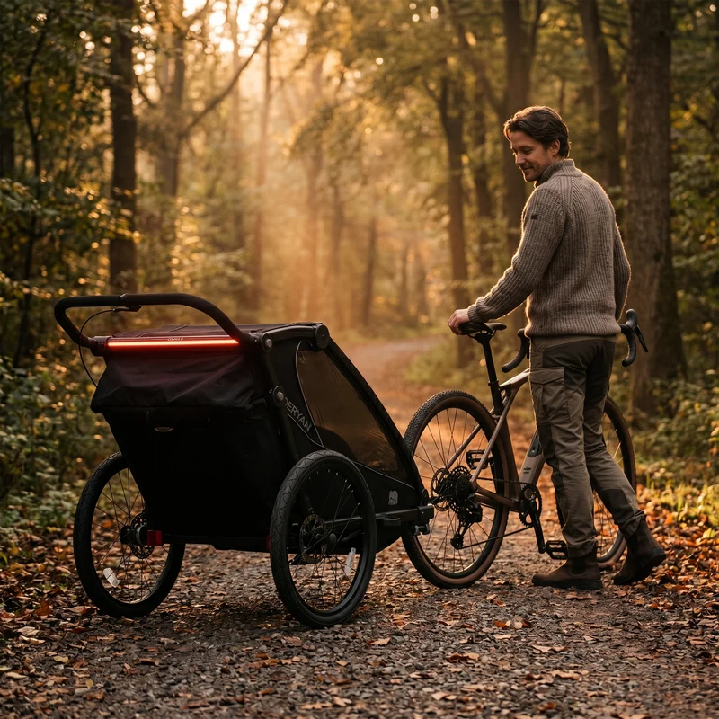 Rimorchio per biciclette di lusso V3 - 3 in 1 - Passeggino - Passeggino da corsa Nero