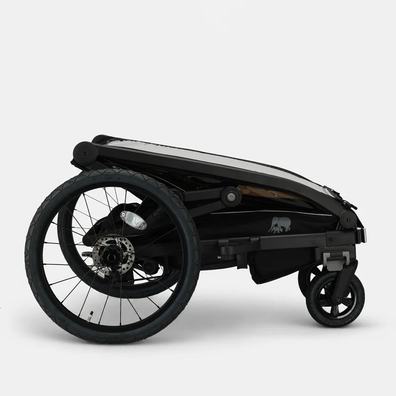 Rimorchio per biciclette di lusso V3 - 3 in 1 - Passeggino - Passeggino da corsa Nero
