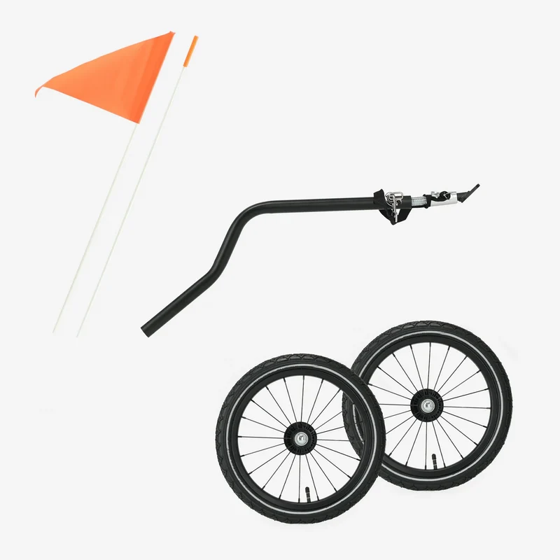 Rimorchio da bicicletta di lusso per 2 persone - Nero
