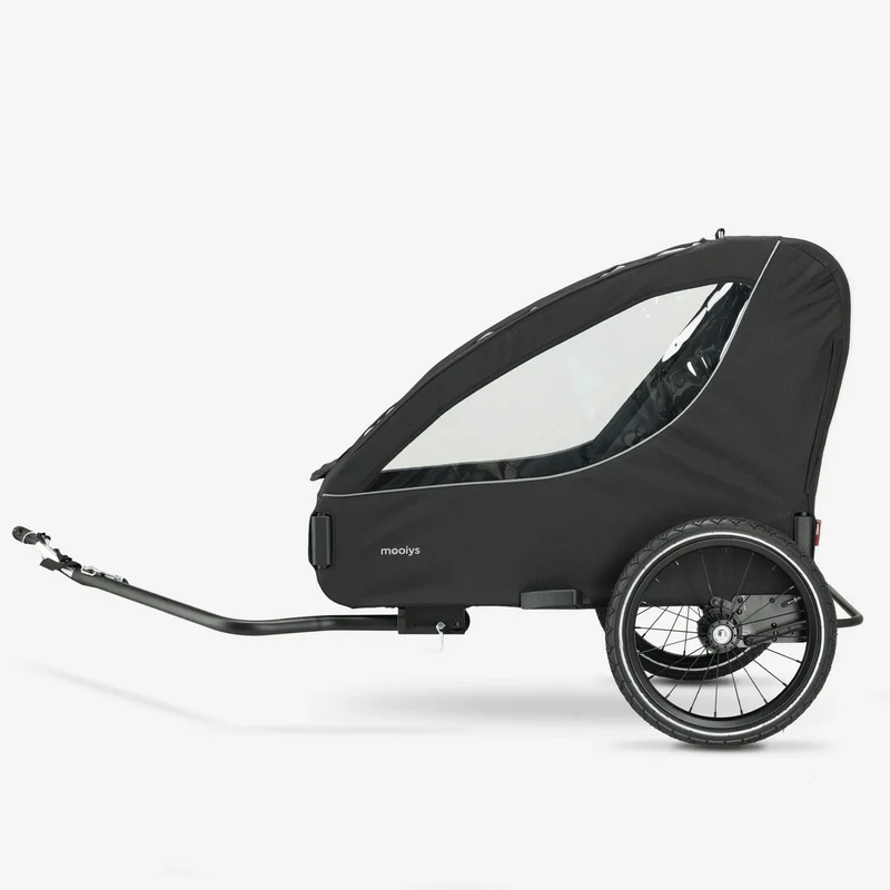Rimorchio da bicicletta di lusso per 2 persone - Nero