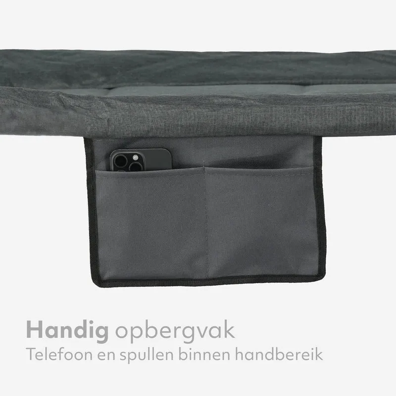 Letto da campo pieghevole Mooiys – Letto da campeggio con schienale regolabile – Grigio