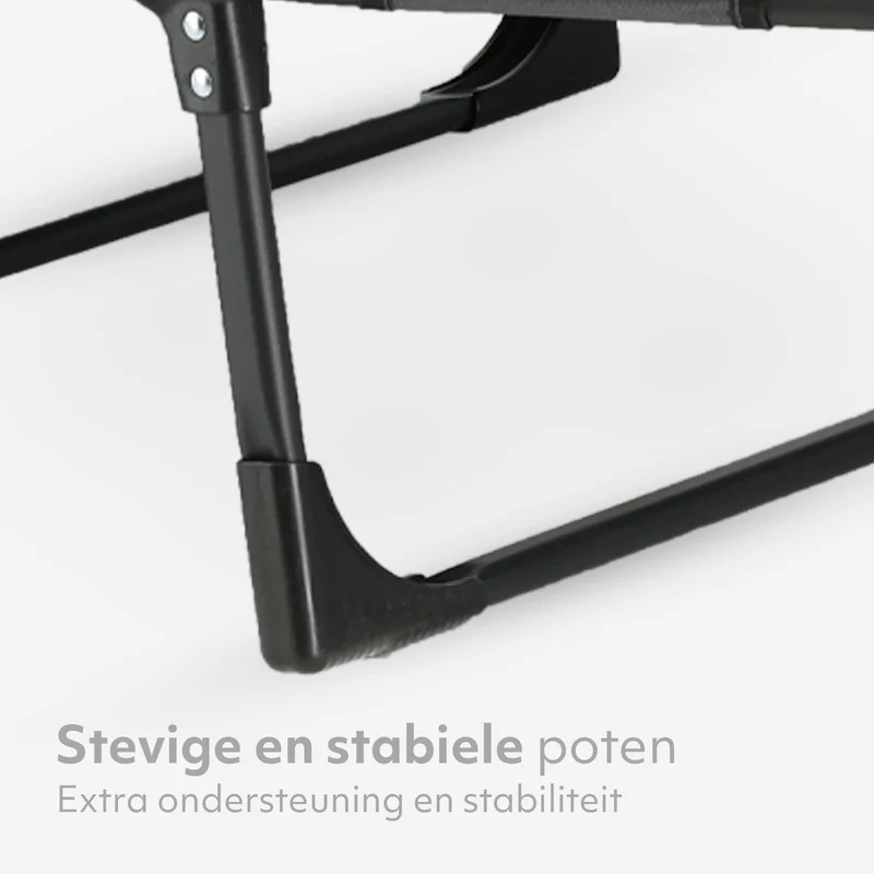 Letto da campo pieghevole Mooiys – Letto da campeggio con schienale regolabile – Grigio