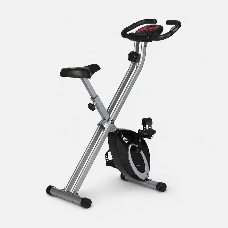 Cyclette pieghevole Ultrasport F-Bike – 8 livelli di resistenza – Display LCD – Misurazione della frequenza cardiaca – Nero/Argento