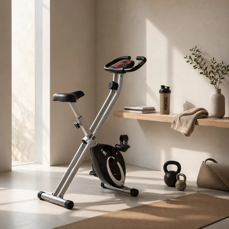 Cyclette pieghevole Ultrasport F-Bike – 8 livelli di resistenza – Display LCD – Misurazione della frequenza cardiaca – Nero/Argento