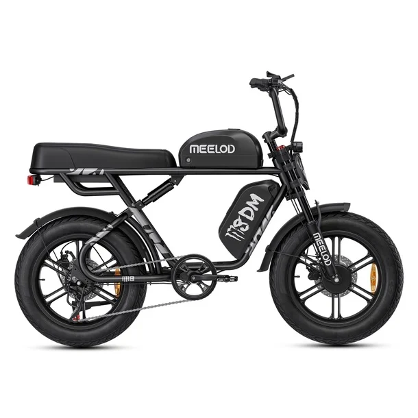MEELOD M8DM 20" Retro Moped Style Electric Bike 1200W*2 Dual Motors 48V 32Ah Battery