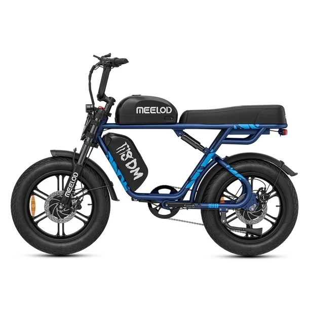 MEELOD M8DM 20" Retro Moped Style Electric Bike 1200W*2 Dual Motors 48V 32Ah Battery