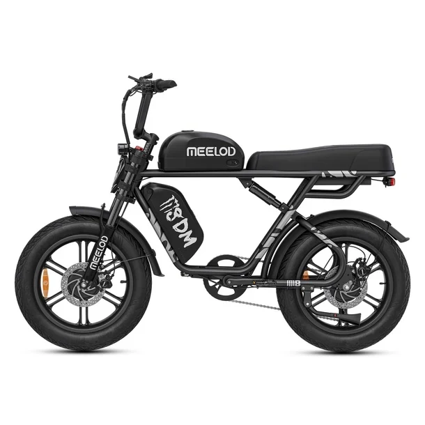 MEELOD M8DM 20" Retro Moped Style Electric Bike 1200W*2 Dual Motors 48V 32Ah Battery