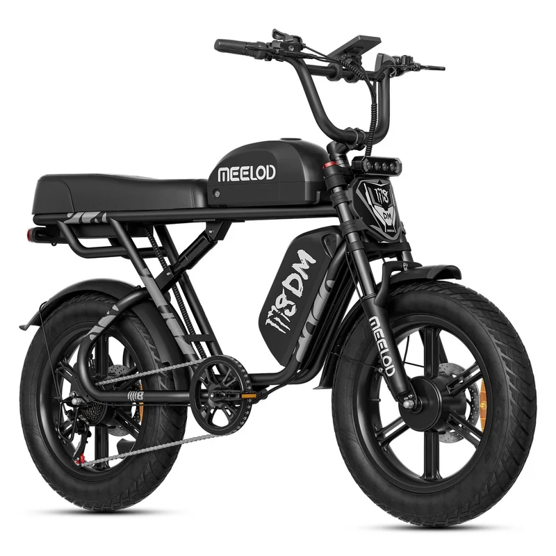 MEELOD M8DM 20" Retro Moped Style Electric Bike 1200W*2 Dual Motors 48V 32Ah Battery