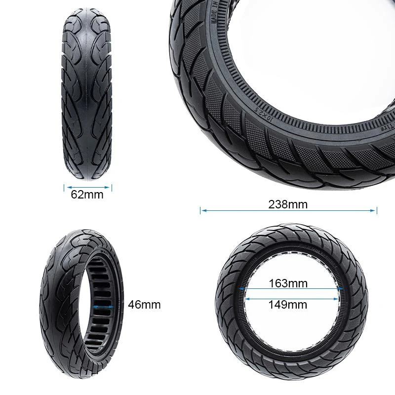 Pneumatico pieno gomma solida ruota 10x2.5-6.5 / B44 pollici cerchi da 44MM per NINEBOT MAX G30 Kugoo G2 PRO G MAX/Ducati/Aprilia(60/70-6.5)