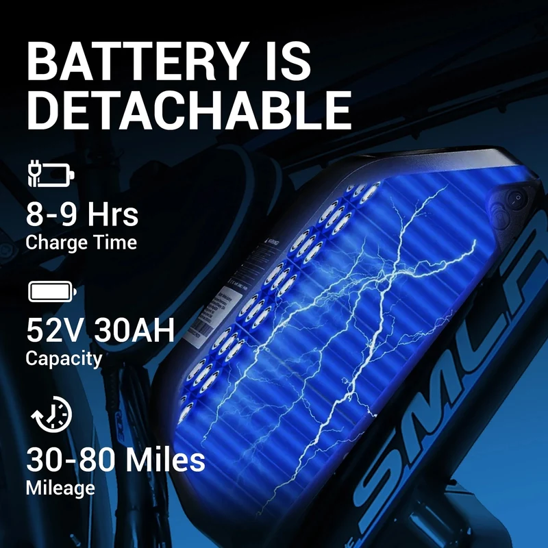 ORLMS XDC600 26" Off-road Electric Bike Dual Motor 2000W 52V 30Ah Battery