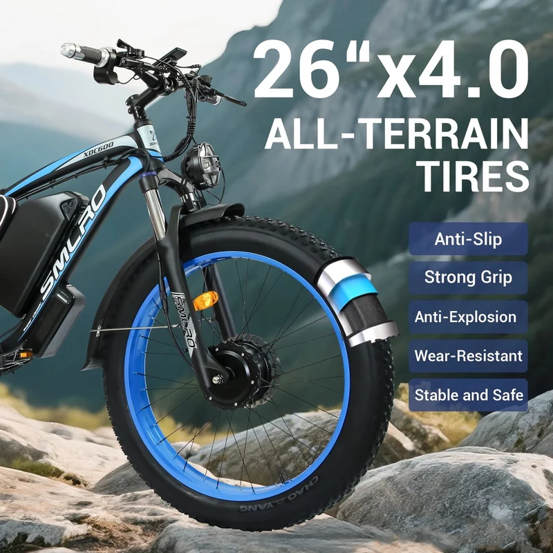 ORLMS XDC600 26" Off-road Electric Bike Dual Motor 2000W 52V 30Ah Battery