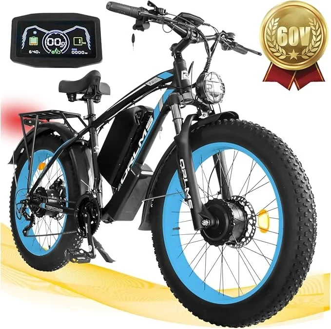ORLMS TS60 26"Fat tire E-Cross Bike 2000W Dual Motors 60V 25Ah Battery
