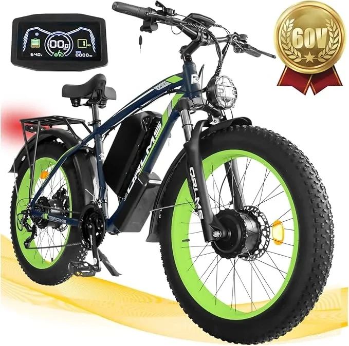 ORLMS TS60 26"Fat tire E-Cross Bike 2000W Dual Motors 60V 25Ah Battery