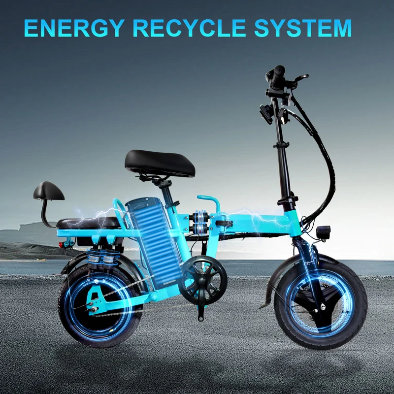 GLEERIDE A9 14" Mini Folding Electric Bike 750W Peak Motor 48V 15Ah Battery