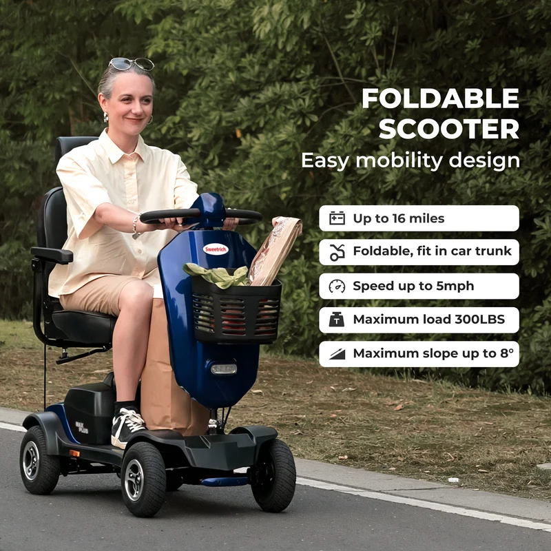 SWEETRICH MAX PLUS 9" 4 Wheel Electric Mobility Scooter 300W Motor 24V 20Ah Battery (German Version)