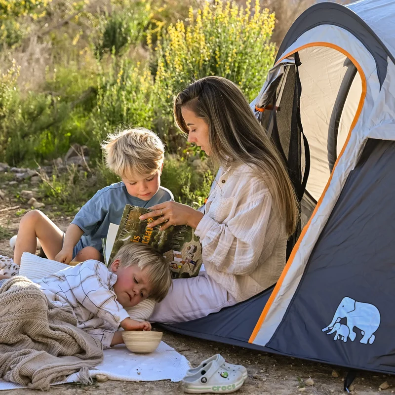 Tenda pop-up di lusso - Colonna d'acqua 8000 mm - Colore sabbia - 4 persone