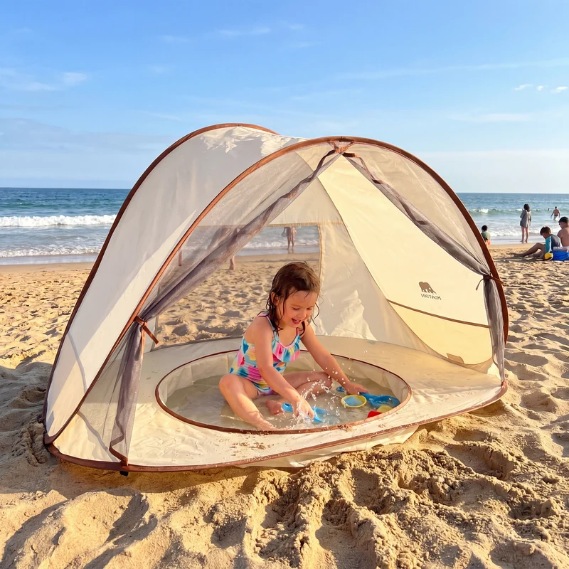 Tenda da spiaggia per bambini - Piscina gonfiabile 3 in 1 - Piscina per bambini