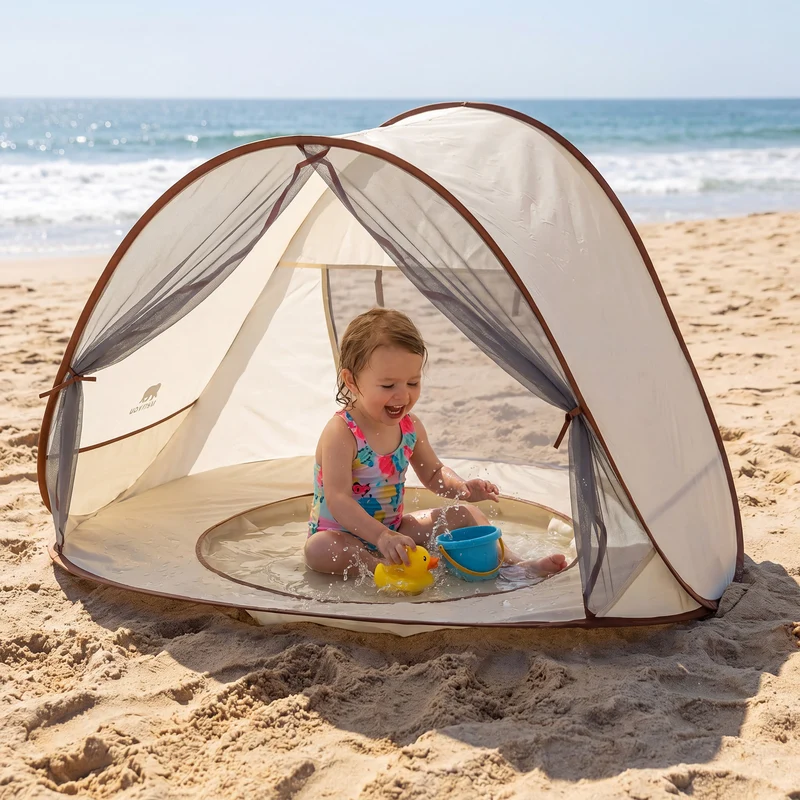 Tenda da spiaggia per bambini - Piscina gonfiabile 3 in 1 - Piscina per bambini