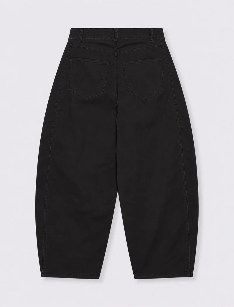 Pantalone barrel a vita alta - Nero