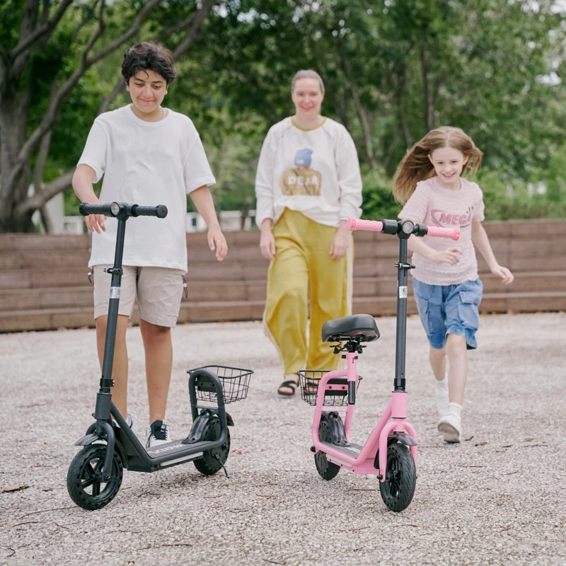 iScooter iK7 2-in-1 Kids E-Scooter with Removable Seat & Basket