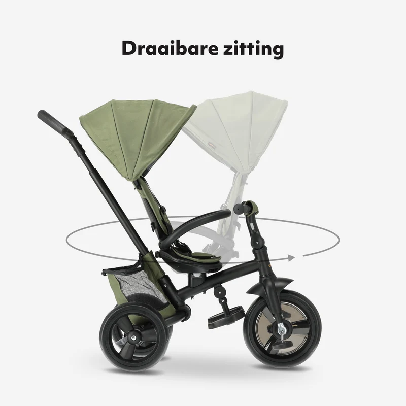 Explorer Luxe, triciclo con manubrio - Pieghevole con cestino verde