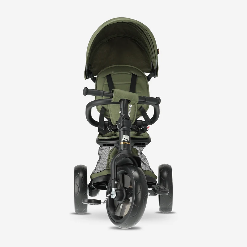 Explorer Luxe, triciclo con manubrio - Pieghevole con cestino verde