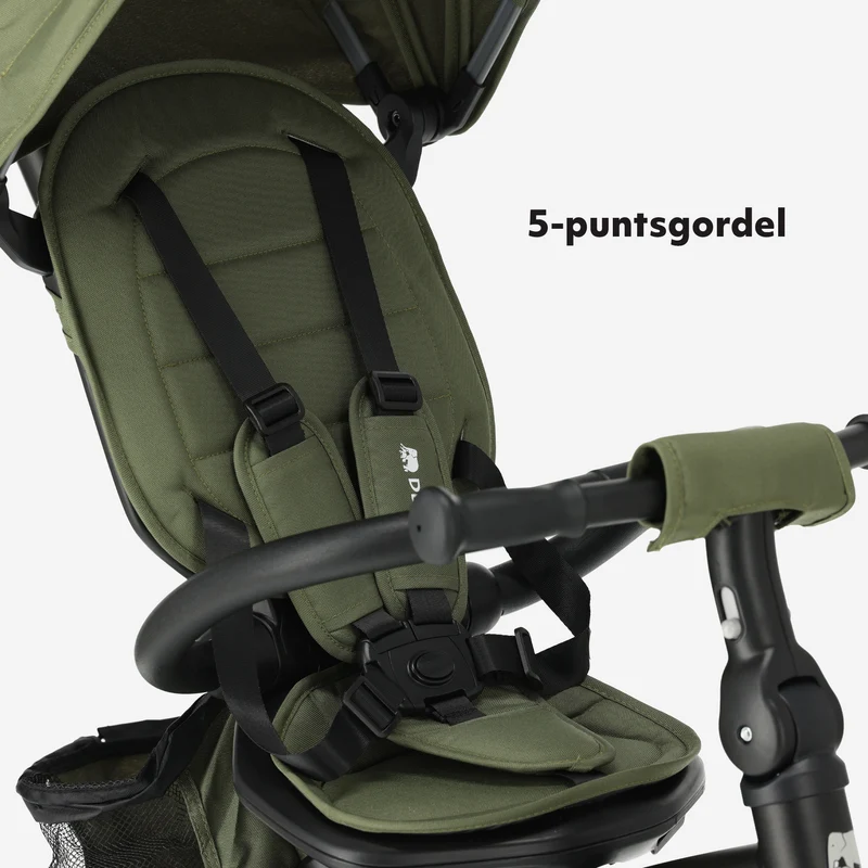 Explorer Luxe, triciclo con manubrio - Pieghevole con cestino verde