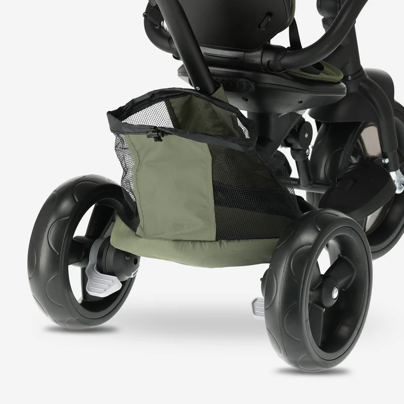 Explorer Luxe, triciclo con manubrio - Pieghevole con cestino verde