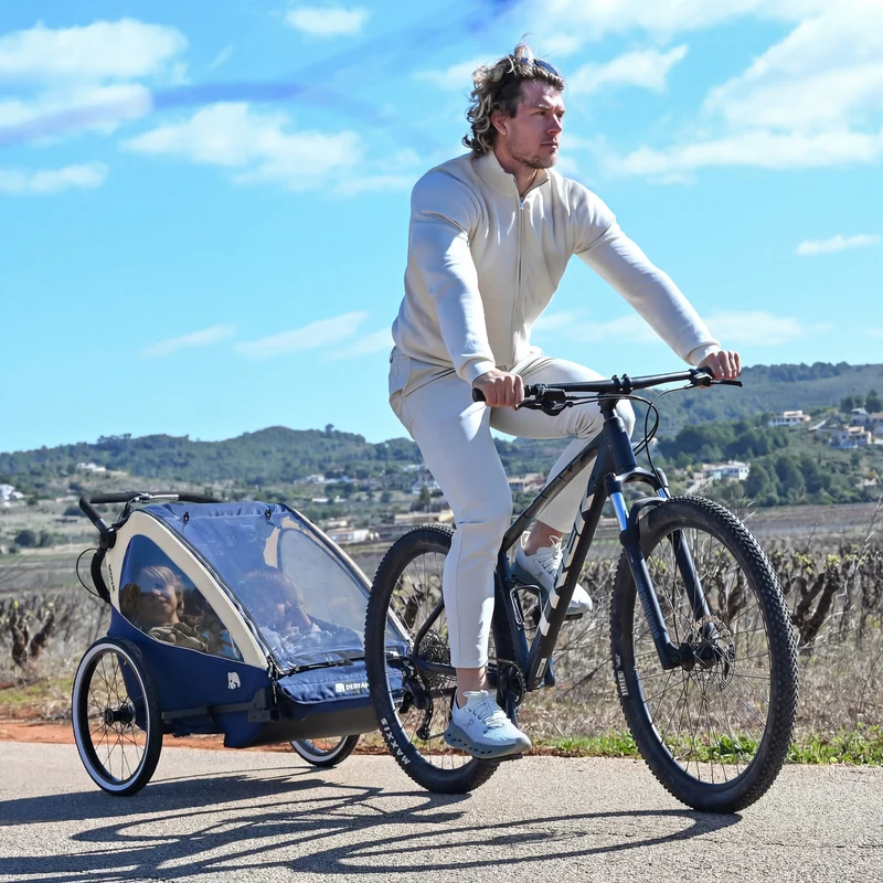 Carrello per bicicletta di lusso V2 - Passeggino da passeggio - Passeggino da corsa Cream